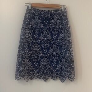 Elegant Navy Blue Lace Skirt